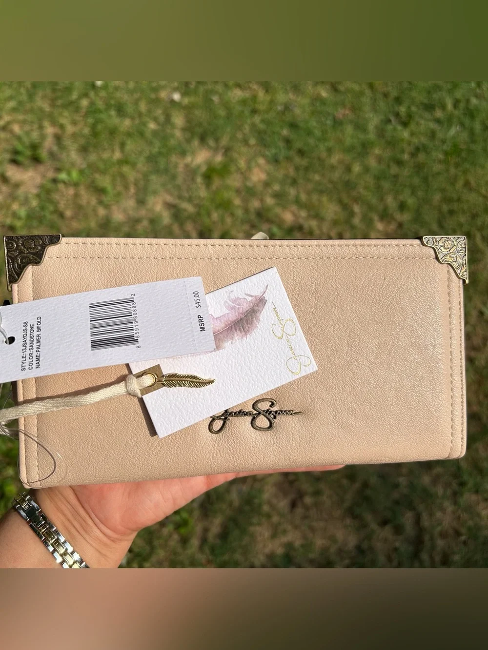 NWT Jessica Simpson Bifold Wallet Sandstone